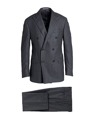 CORNELIANI Suits Charcoal 96% Virgin Wool, 4% Cashmere