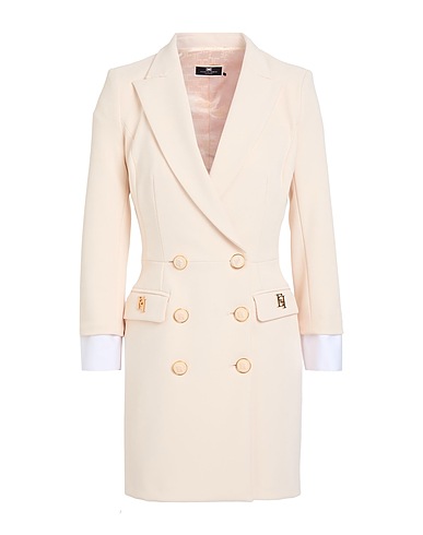 ELISABETTA FRANCHI Blazer dress Cream 96% Polyester, 4% Elastane
