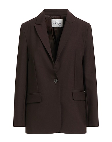 OTTOD'AME Blazer Chocolate brown 53% Polyester, 43% Virgin Wool, 4% Elastane