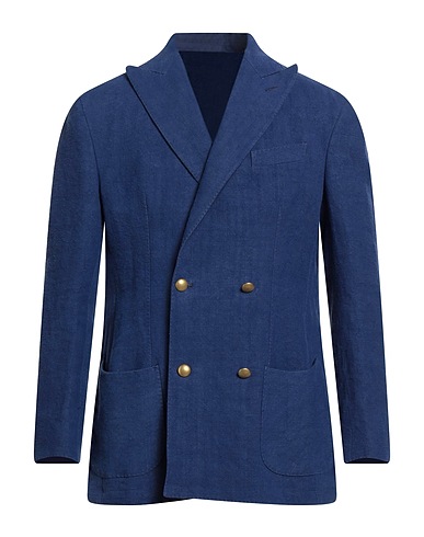 FORTELA Blazer Navy blue 58% Virgin Wool, 42% Linen