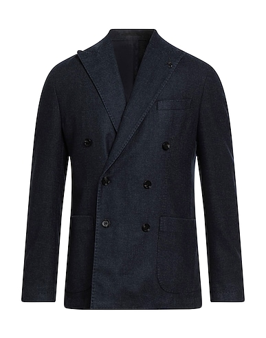 PAOLONI Blazer Midnight blue 80% Virgin Wool, 20% Polyester