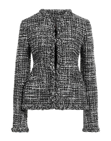 VALENTINO GARAVANI Jacket Black 30% Polyester, 28% Cotton, 26% Synthetic fibers, 12% Wool, 4% Metallic fiber