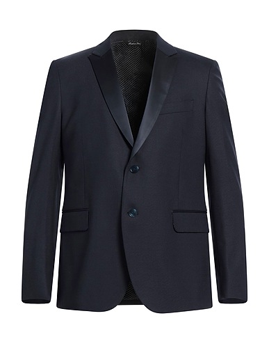 BRIAN DALES Blazer Navy blue 54% Polyester, 44% Wool, 2% Elastane