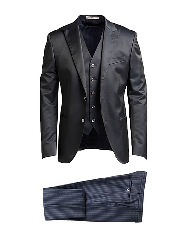 CC COLLECTION CORNELIANI Suits Charcoal 53% Virgin Wool, 45% Polyester, 2% Elastane