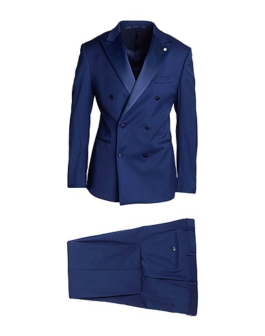 BRANDO Suits Navy blue 98% Virgin Wool, 2% Elastane