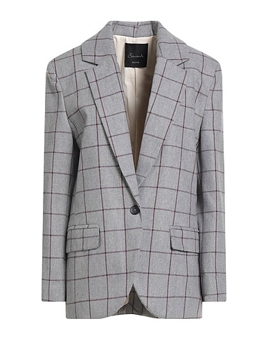 SOUVENIR Blazer Light grey 30% Cotton, 30% Polyester, 25% Wool, 10% Acrylic, 5% Other Fibres
