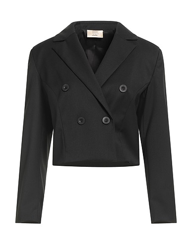 DX COLLECTION Blazer Black 60% Polyester, 23% Virgin Wool, 16% Viscose, 1% Elastane