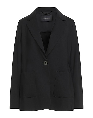 ELENA MIRÒ Blazer Black 58% Viscose, 37% Polyamide, 5% Elastane