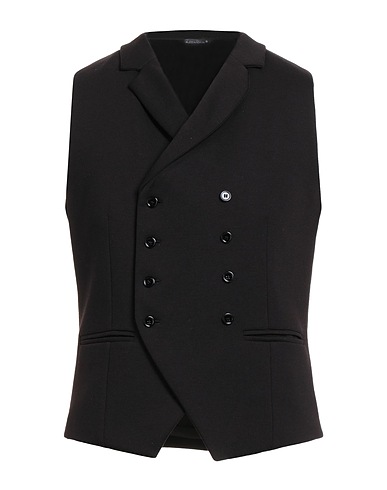 GREY DANIELE ALESSANDRINI Suit vest Black 77% Polyester, 18% Viscose, 5% Elastane