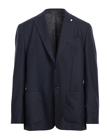 LUIGI BIANCHI Mantova Blazer Navy blue 100% Virgin Wool