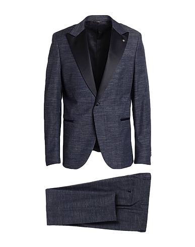 MANUEL RITZ Suits Midnight blue 63% Virgin Wool, 37% Cotton