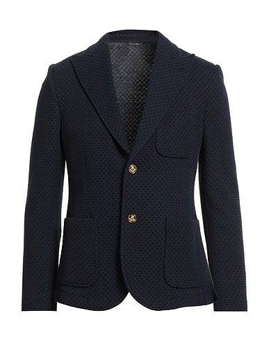 GREY DANIELE ALESSANDRINI テーラードジャケット ミッドナイトブルー ポリエステル 30% / ウール 30% / コットン 30% / ナイロン 10%