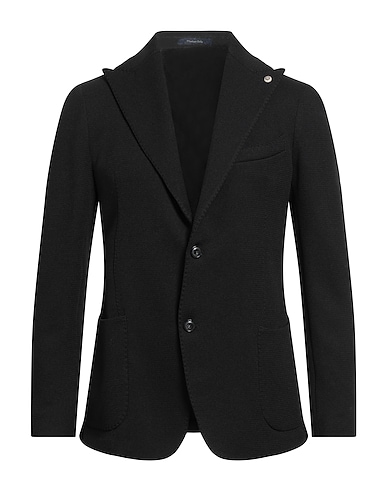 LUCA BERTELLI Blazer Black 84% Polyester, 15% Cotton, 1% Elastane