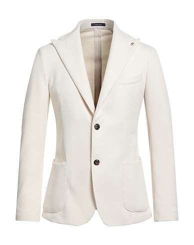 LUCA BERTELLI Blazer Ivory 84% Polyester, 15% Cotton, 1% Elastane