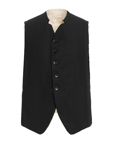 MARC POINT Waistcoat Black 55% Linen, 45% Wool