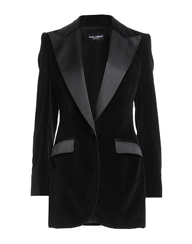 DOLCE&GABBANA Blazer Black 82% Cotton, 14% Silk, 4% Polyester