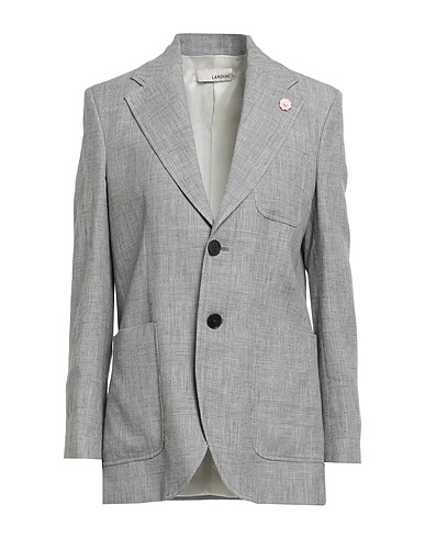 LARDINI Blazer Grey 60% Linen, 40% Wool