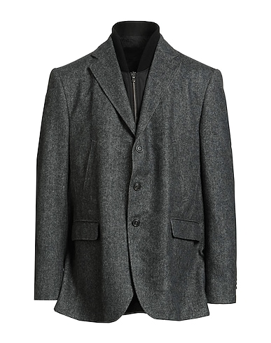 CITY TIME Jacket Navy blue 38% Cotton, 30% Wool, 22% Polyester, 10% Linen