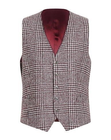 LUIGI BIANCHI Mantova Suit vest Burgundy 80% Wool, 20% Polyamide