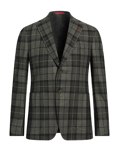 ISAIA Blazer Military green 50% Wool, 45% Cotton, 5% Cashmere
