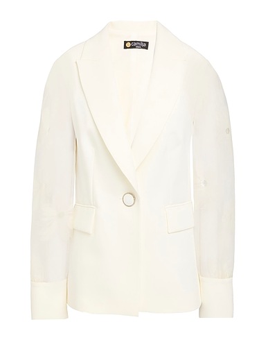 CAMILLA  Milano Blazer White 90% Polyester, 10% Elastane, Metallic fiber