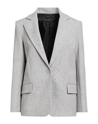 ICONA by KAOS Blazer Light grey 86% Polyester, 10% Viscose, 4% Elastane