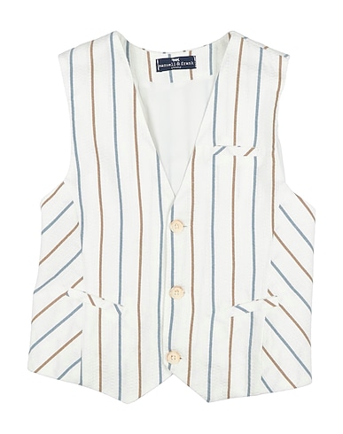 MANUEL RITZ Suit vest BIANCO 70% Viscose, 15% Cotton, 15% Polyester