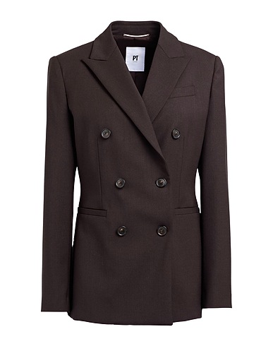 PT Torino Blazer Dark brown 95% Virgin Wool, 5% Elastane