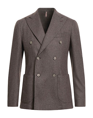 SANTANIELLO Blazer Dark brown 63% Wool, 30% Polyamide, 5% Cashmere, 2% Elastane