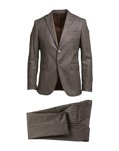 SANTANIELLO Suits Dark brown 100% Pure virgin wool IWS