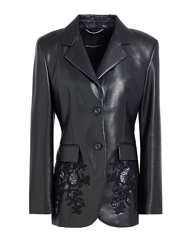 ERMANNO SCERVINO Blazer Black 100% Polyamide, Viscose, Polyurethane coated