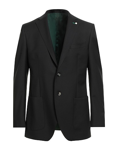 LUIGI BIANCHI Mantova Blazer Black 84% Virgin Wool, 16% Mohair wool