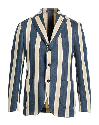 GABRIELE PASINI Blazer Navy blue 38% Linen, 38% Silk, 24% Cotton