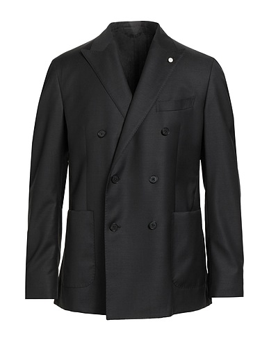 LUIGI BIANCHI Mantova Blazer Charcoal 100% Super 130s Wool