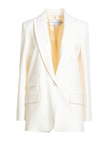 SIMONA CORSELLINI Blazer Ivory 53% Polyester, 43% Virgin Wool, 4% Elastane