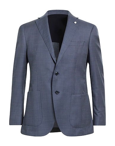 LUIGI BIANCHI Mantova Blazer Navy blue 100% Virgin Wool