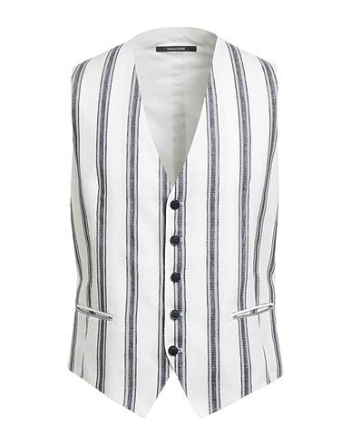 TAGLIATORE Waistcoat White 65% Cotton, 35% Linen