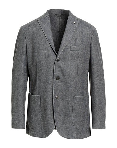 LUIGI BIANCHI Mantova Blazer Grey 55% Wool, 45% Polyester