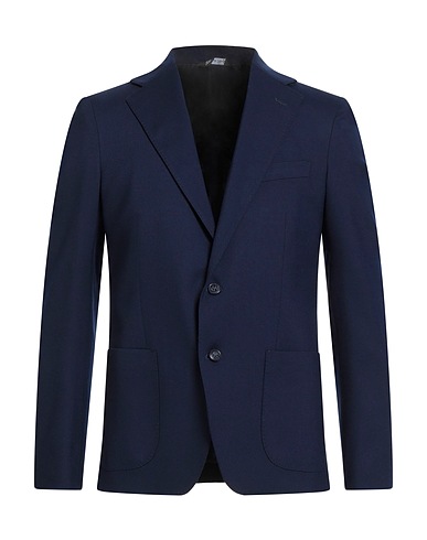BRIAN DALES Blazer Navy blue 54% Polyester, 44% Wool, 2% Elastane