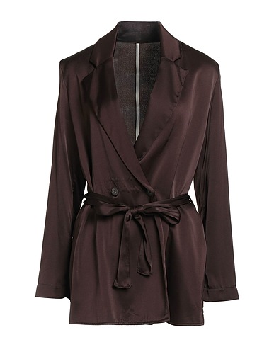 OTTOD'AME Double breasted pea coat Dark brown 100% Viscose