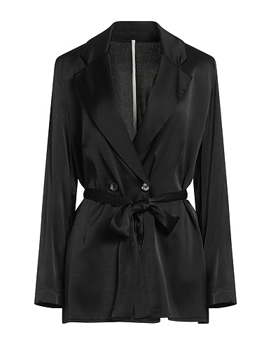 OTTOD'AME Double breasted pea coat Black 100% Viscose