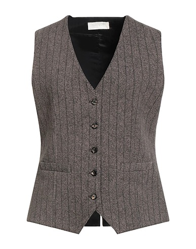 CIRCOLO 1901 Waistcoat Dark brown 95% Cotton, 5% Elastane