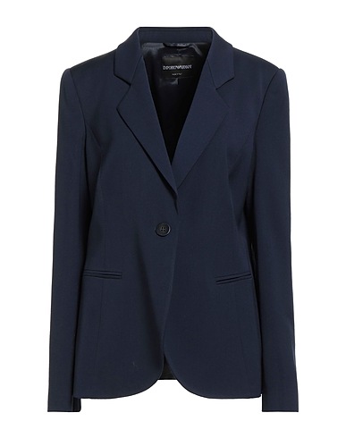 EMPORIO ARMANI Blazer Midnight blue 89% Virgin Wool, 9% Polyamide, 2% Elastane