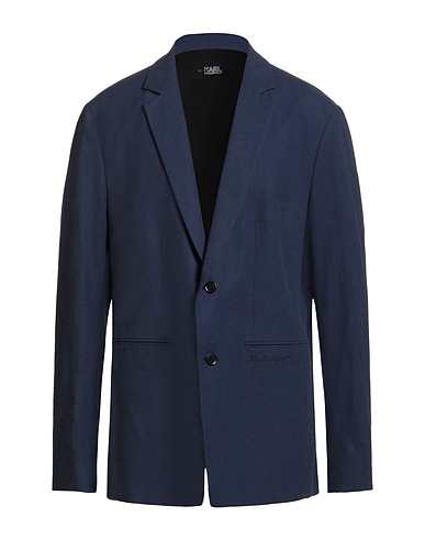 KARL LAGERFELD Blazer Navy blue 57% Cotton, 42% Linen, 1% Elastane