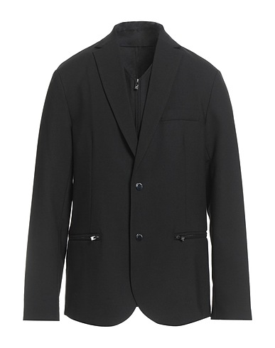 EMPORIO ARMANI Blazer Black 40% Virgin Wool, 29% Polyester, 28% Viscose, 3% Elastane