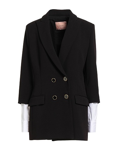 TWINSET Blazer Black 65% Polyester, 32% Viscose, 3% Elastane, Cotton