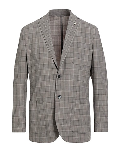 LUIGI BIANCHI Mantova Blazer Grey 100% Virgin Wool