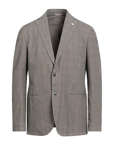 LUIGI BIANCHI Mantova Blazer Grey 88% Cotton, 12% Silk