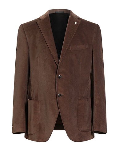 LUIGI BIANCHI Mantova Blazer Chocolate brown 98% Cotton, 2% Elastane