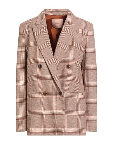 TWINSET Blazer Tan 39% Wool, 30% Polyester, 30% Viscose, 1% Elastane